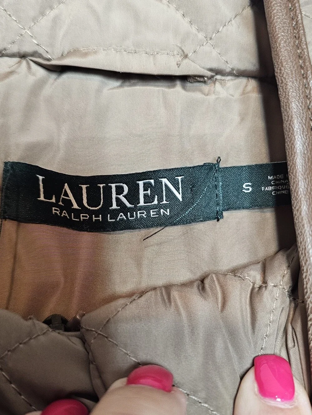 Lauren Ralph Lauren Diamond Quilted Barn Jacket with Faux Leather Trim